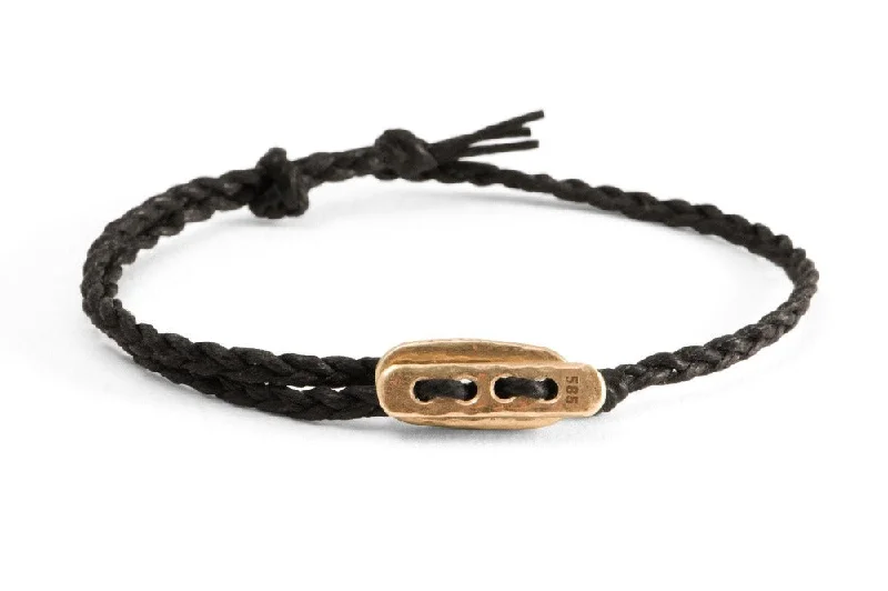 #125 - Men’s bracelet Canvas Toggle black - GOLD