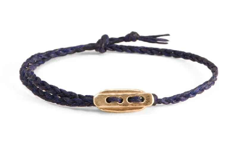 #127 - Men’s bracelet Canvas Toggle dark blue - GOLD