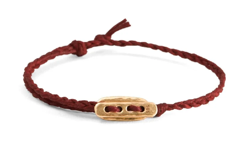 #126 - Men’s bracelet Canvas Toggle red - GOLD