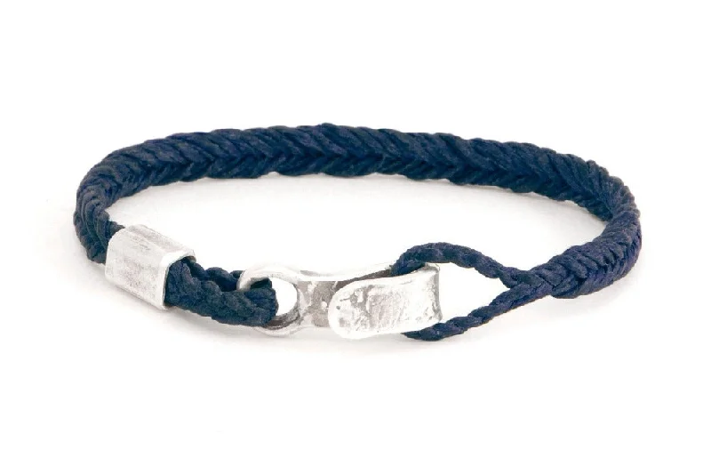 #139 - Men’s bracelet Canvas Sterling Silver blue