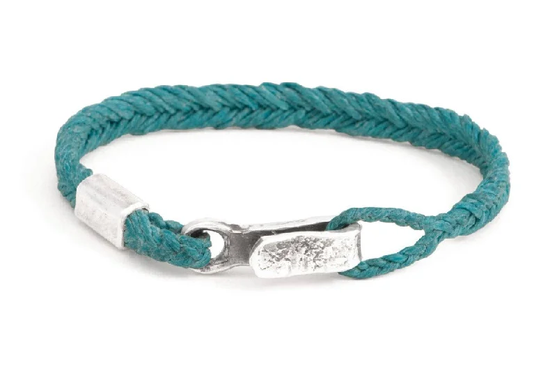 #140 - Men’s bracelet Canvas Sterling Silver turquoise