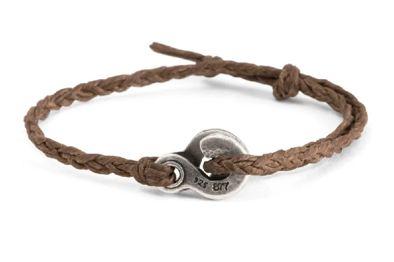 #132 - Men’s bracelet Canvas Double Hook brown