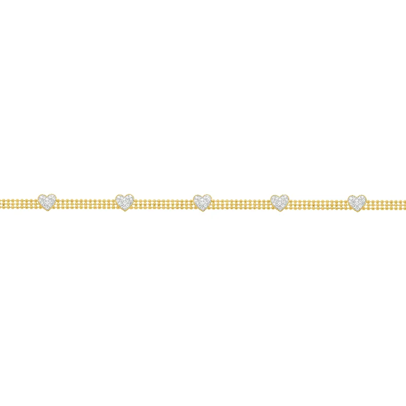 14K GOLD DIAMOND CARLY HEART BRACELET