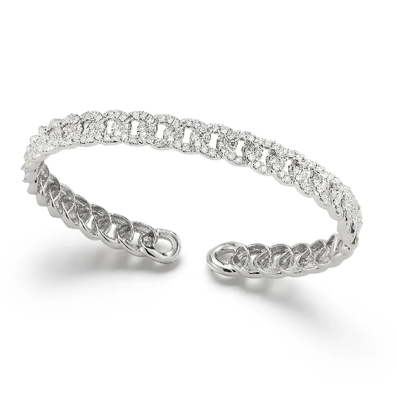 Diamond Small Link Cuff Bracelet