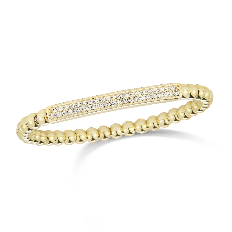 Pave-set Diamond Bar Stretch Bracelet