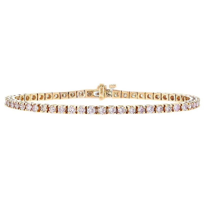 14KT ROSE GOLD 4.06CTW DIAMOND TENNIS BRACELET