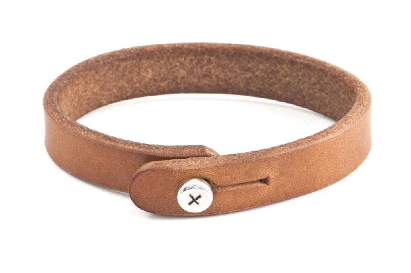 #159 - Men’s bracelet saddle tan leather