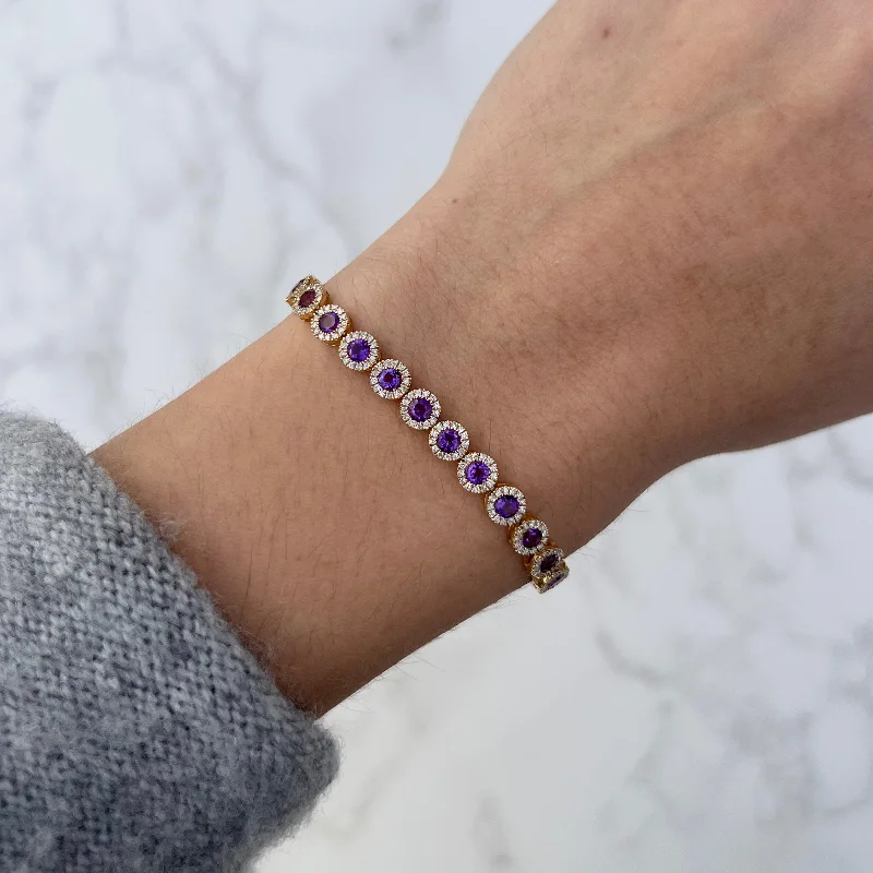 18K GOLD DIAMOND AMETHYST EDITH BRACELET