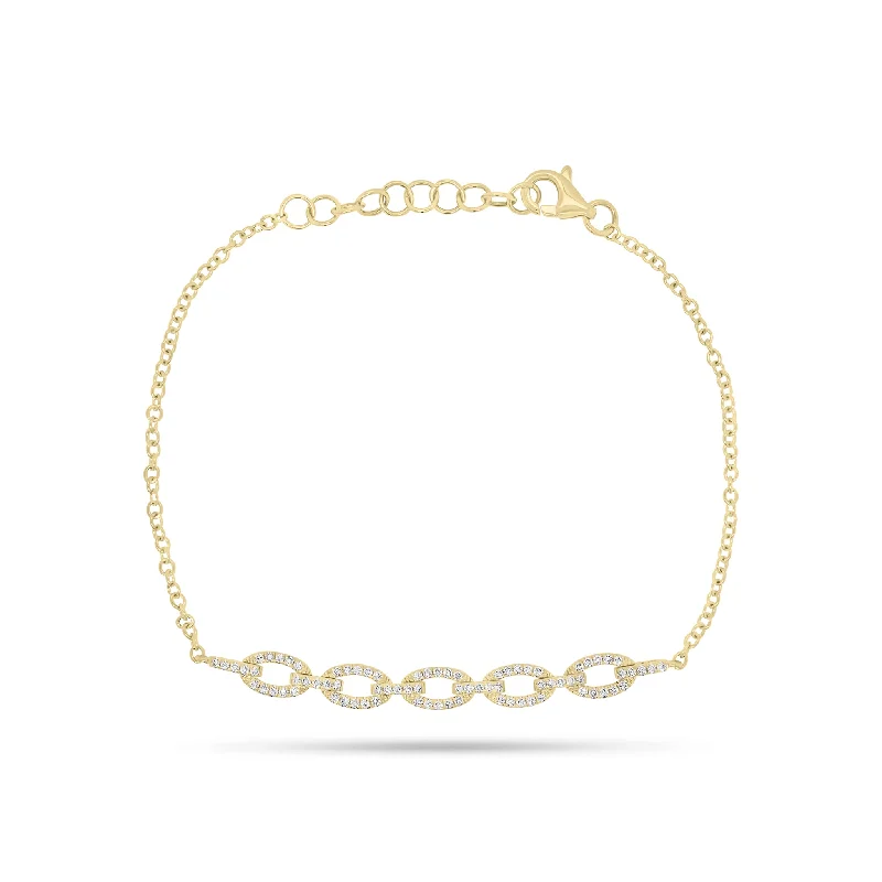 Diamond Oval Link Fashion Bracelet