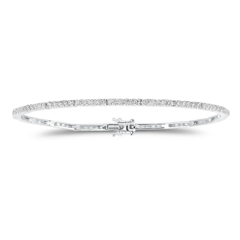 Structured Diamond Tennis Bracelet