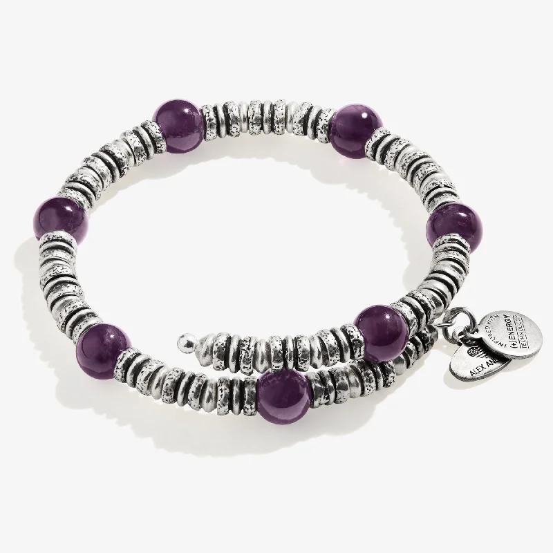 Amethyst Beaded Wrap Bracelet