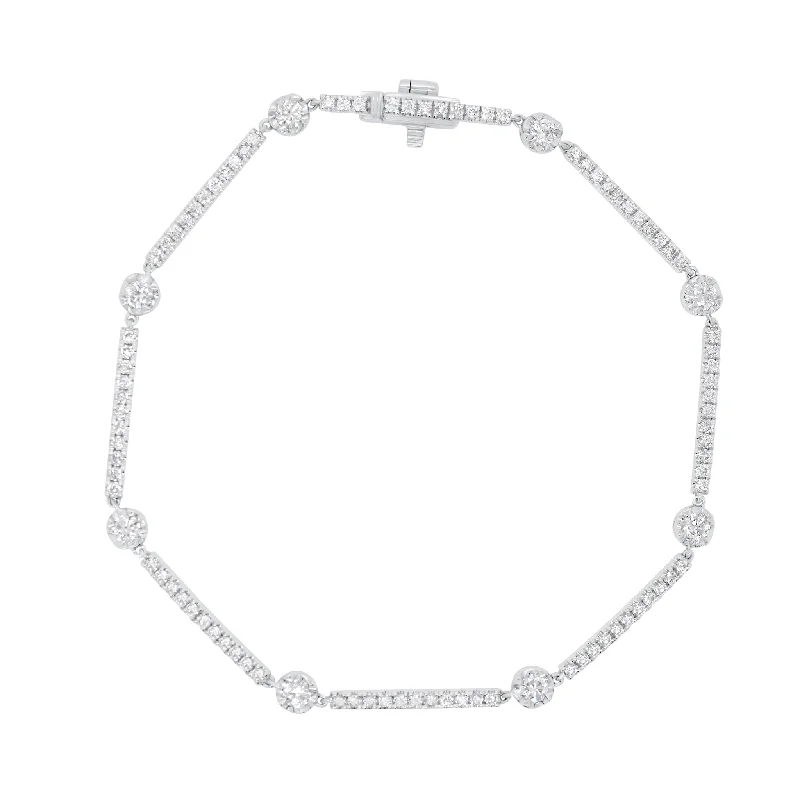 Diamond Structured Tennis Bracelet