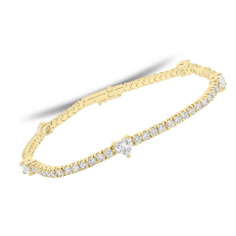 Diamond Tennis Bracelet with Mixed Shapes