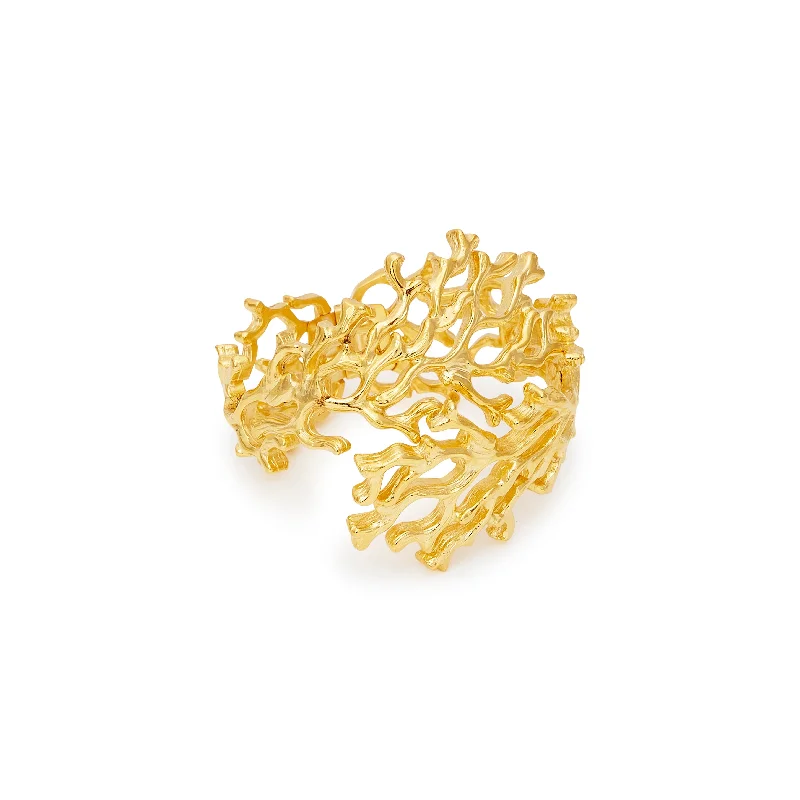 Gold Sea Branch Cuff Bracelet