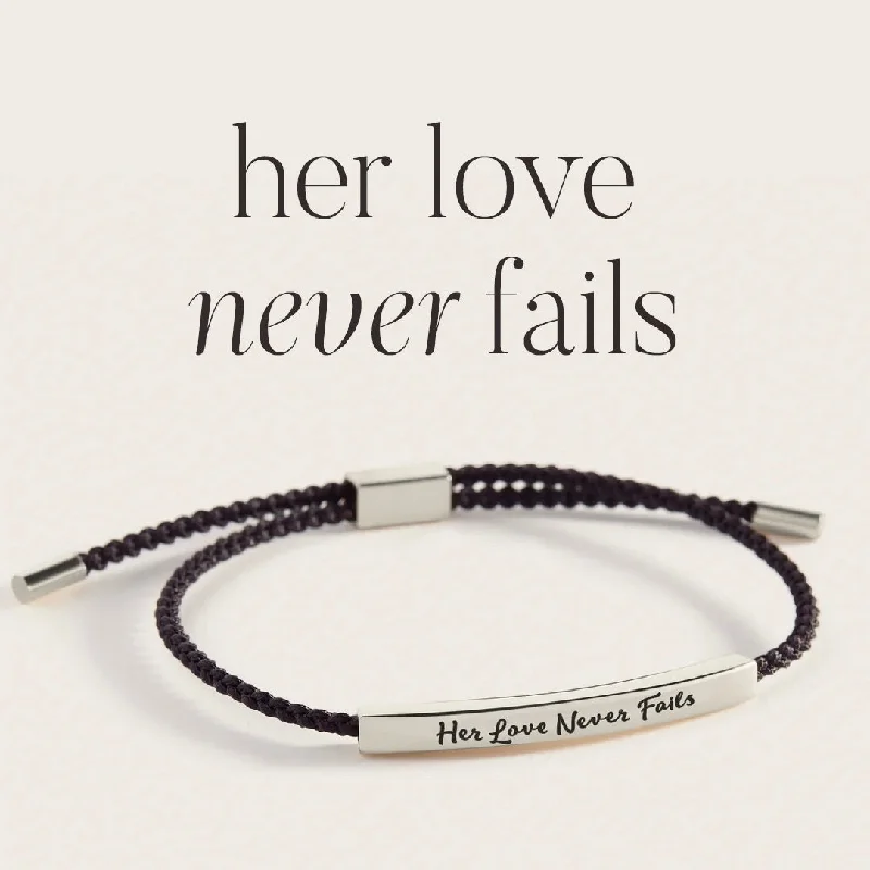 Her Love Never Fails Inspire Bracelet