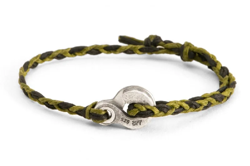 #137 - Men’s bracelet Canvas Double Hook green black