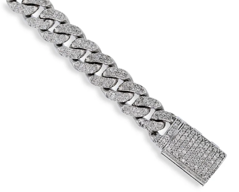 MEN'S 14KT WHITE GOLD 4.16CTW DIAMOND BRACELET