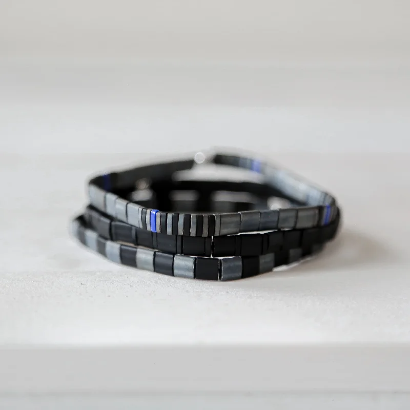 THIN BLUE LINE in Gray - POLICE BRACELET