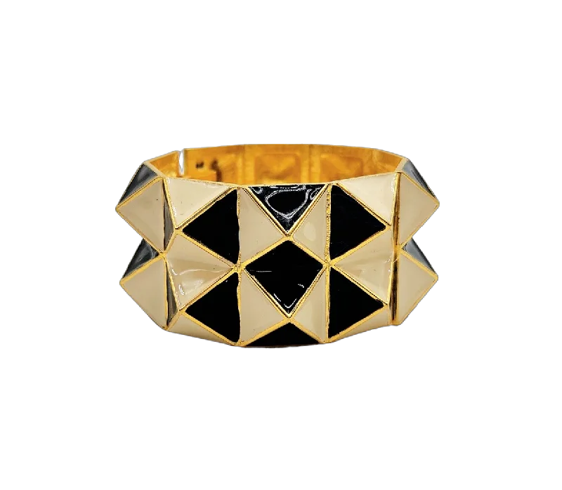 Vintage Black & White Pyramid Cuff