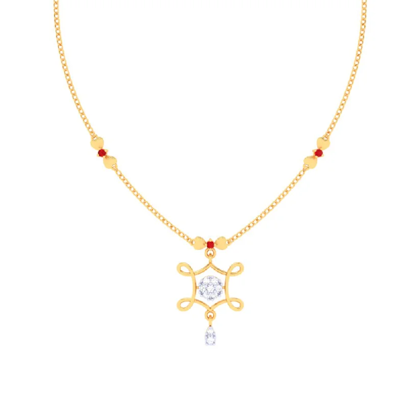 22k Gold Necklace With Stone From Pc Chandra Mugdhaa Collection