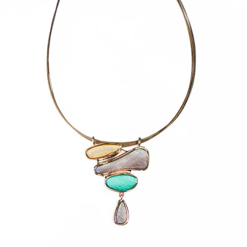 Boho Style Abstract Teardrop Pendant Necklace