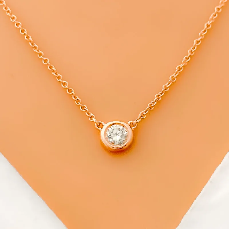 Dainty Rose Gold Diamond 14k Gold Necklace