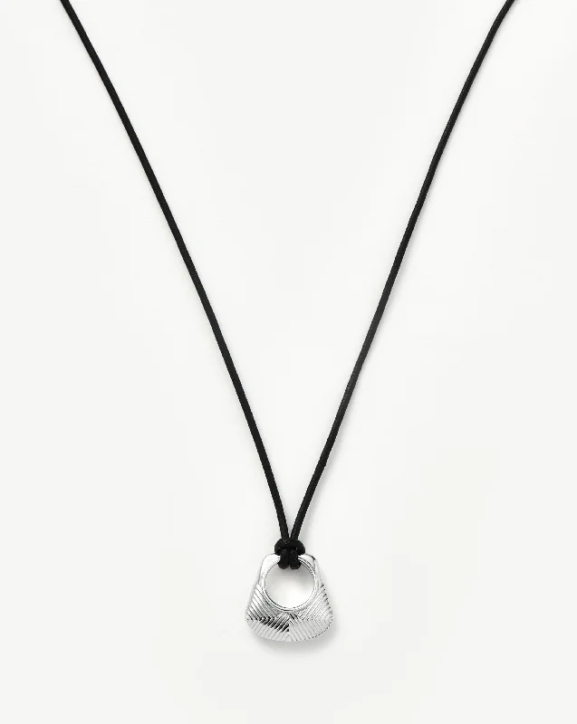 Hera Ridge Pendant Cord Necklace | Silver Plated