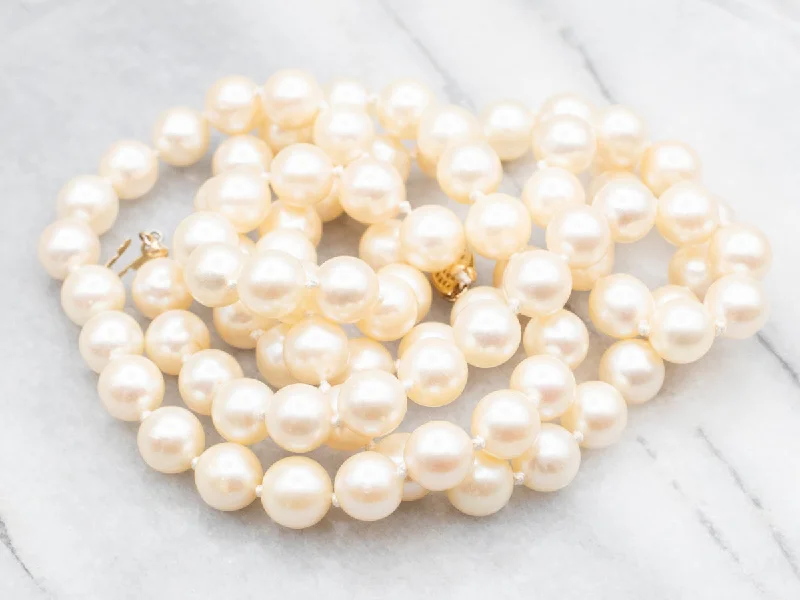 Long Saltwater Pearl Strand Necklace