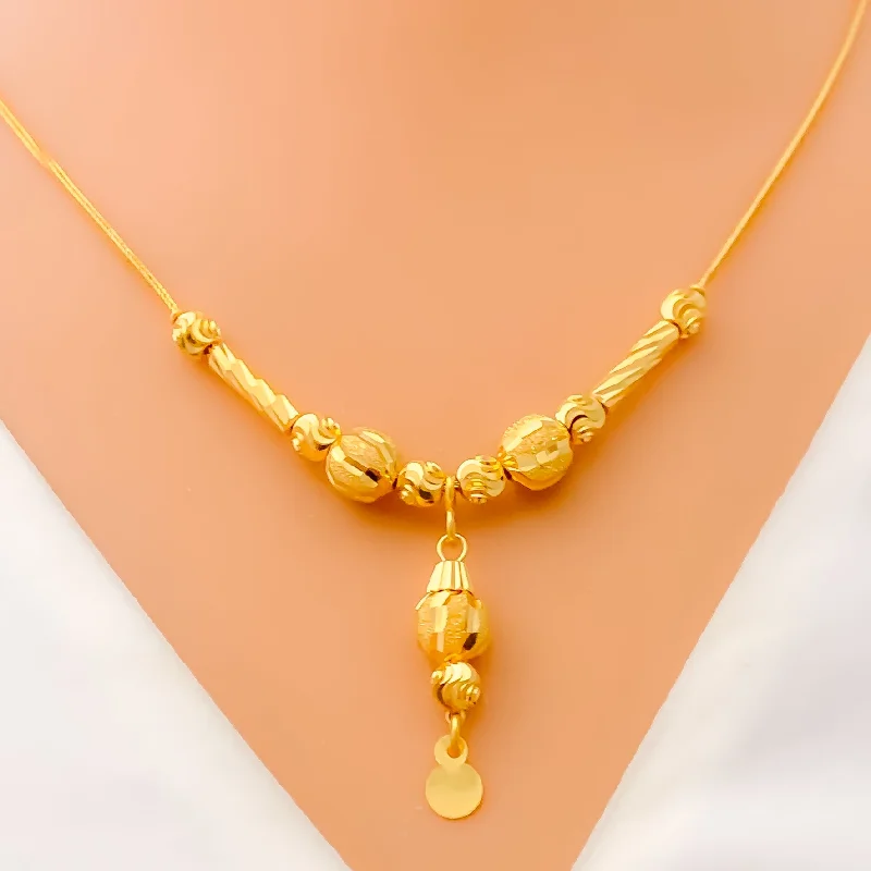 Sophisticated Sparkling 21k Gold Necklace