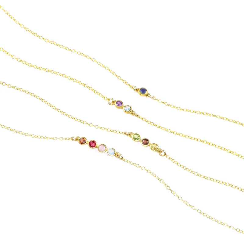 Tiny Birthstone Horizontal Bar Necklace, Sterling Silver, Gold, Rose Gold, Christmas Gift for Mom with Kids Birthstones, Stocking Stuffer Gift for Mom