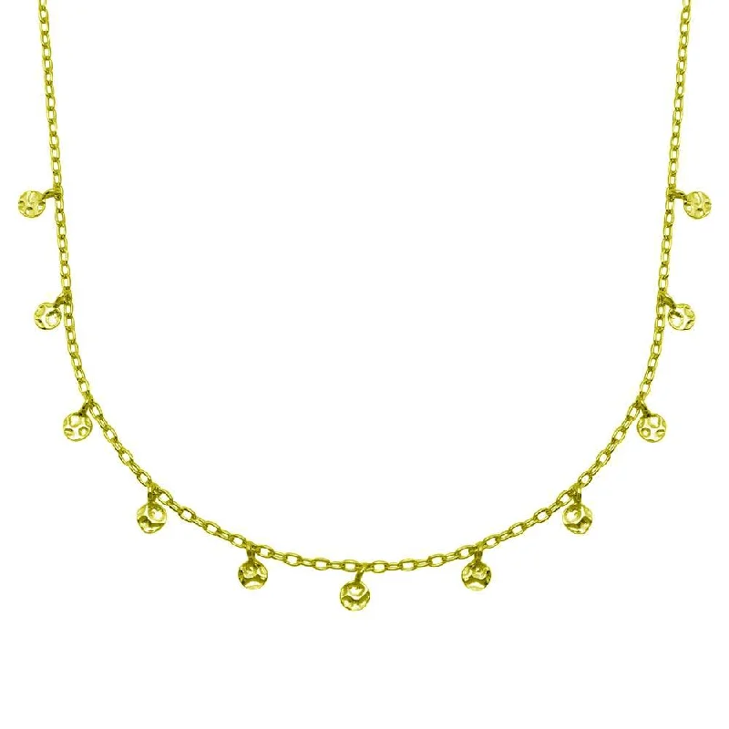 Gold Plated 925 Sterling Silver Confetti Choker Necklace - DIN00092GP