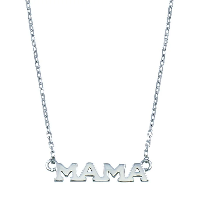 Rhodium Plated 925 Sterling Silver MAMA Necklace - BGP01397