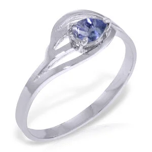 0.3 Carat 14K Solid White Gold Ring Natural Tanzanite