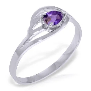 0.3 Carat 14K Solid White Gold Sirens Amethyst Ring