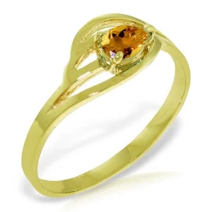 0.3 Carat 14K Solid Yellow Gold Brave Eyes Citrine Ring