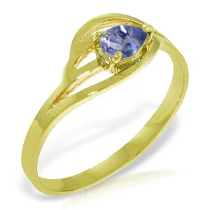 0.3 Carat 14K Solid Yellow Gold Ring Natural Tanzanite