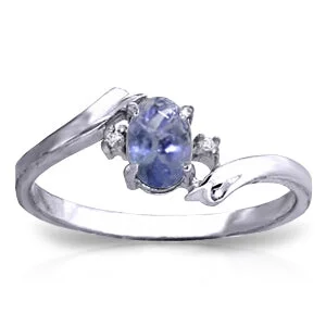 0.46 Carat 14K Solid White Gold Rings Natural Diamond Tanzanite