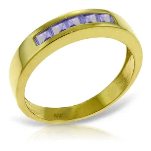 0.5 Carat 14K Solid Yellow Gold Rings Natural Tanzanite