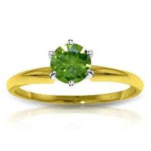 0.5 Carat 14K Solid Yellow Gold Solitaire Ring 0.50 Carat Natural Green Diamond