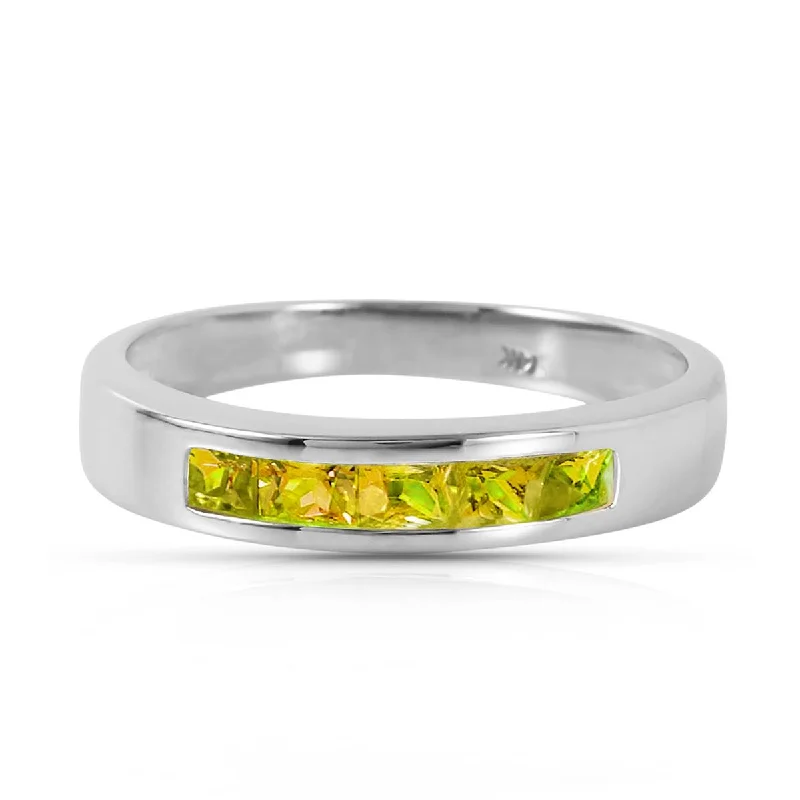 0.6 Carat 14K Solid White Gold Feelings Are Forever Peridot Ring