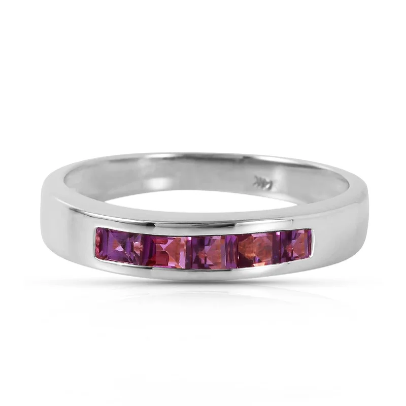 0.6 Carat 14K Solid White Gold Fortunate You Amethyst Ring