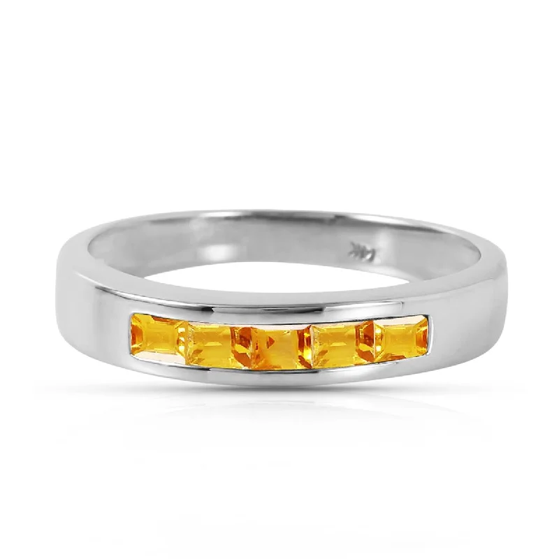 0.6 Carat 14K Solid White Gold Juliana Citrine Ring