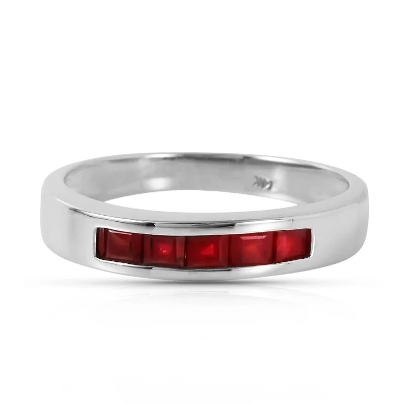 0.6 Carat 14K Solid White Gold Say Forever Ruby Ring