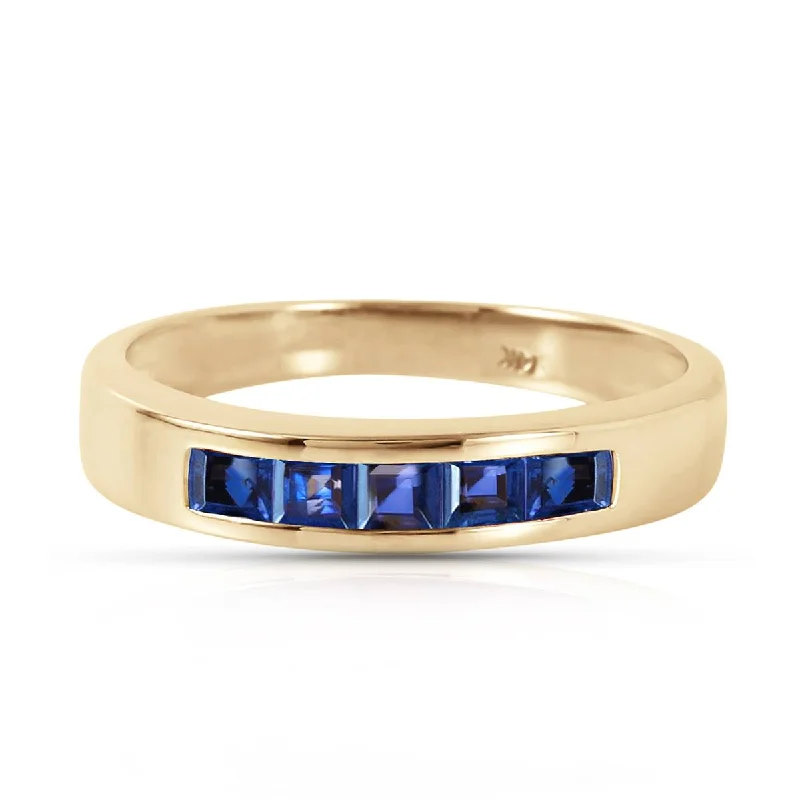 0.6 Carat 14K Solid Yellow Gold Bashful Meeting Sapphire Ring