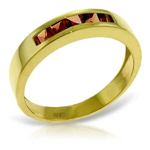 0.6 Carat 14K Solid Yellow Gold Heart's Misgivings Garnet Ring