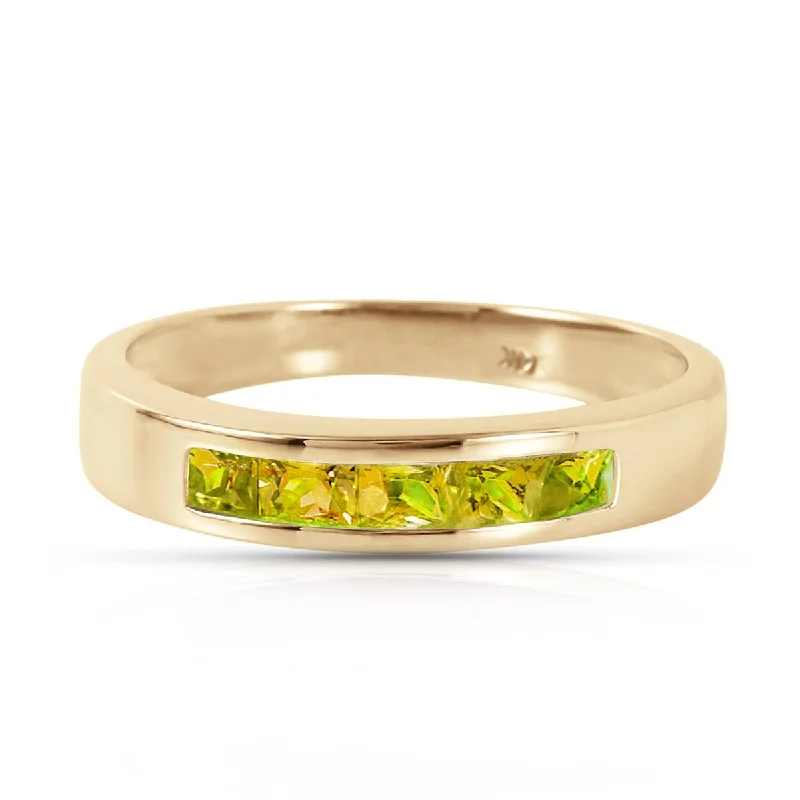 0.6 Carat 14K Solid Yellow Gold Somewhere Inside Me Peridot Ring