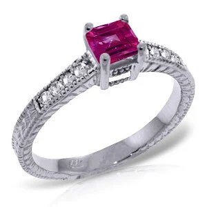 0.65 Carat 14K Solid White Gold Nothing As Important Pink Topaz Diamond