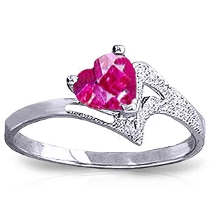 0.95 Carat 14K Solid White Gold Master This Pink Topaz Ring