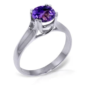 1.1 Carat 14K Solid White Gold Just Fly Amethyst Ring