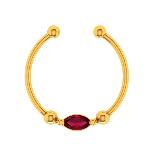 14k Classic Pink Stone Clip-on Nose Ring